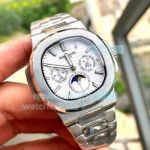 Copy Patek Philippe Nautilus Moonphase Stainless Steel White Dial 42MM